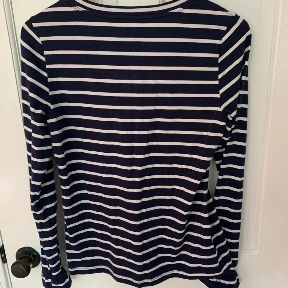NWT Renwick Golf Navy White Striped Long Sleeve Top Women’s Size Small - Picture 5 of 6